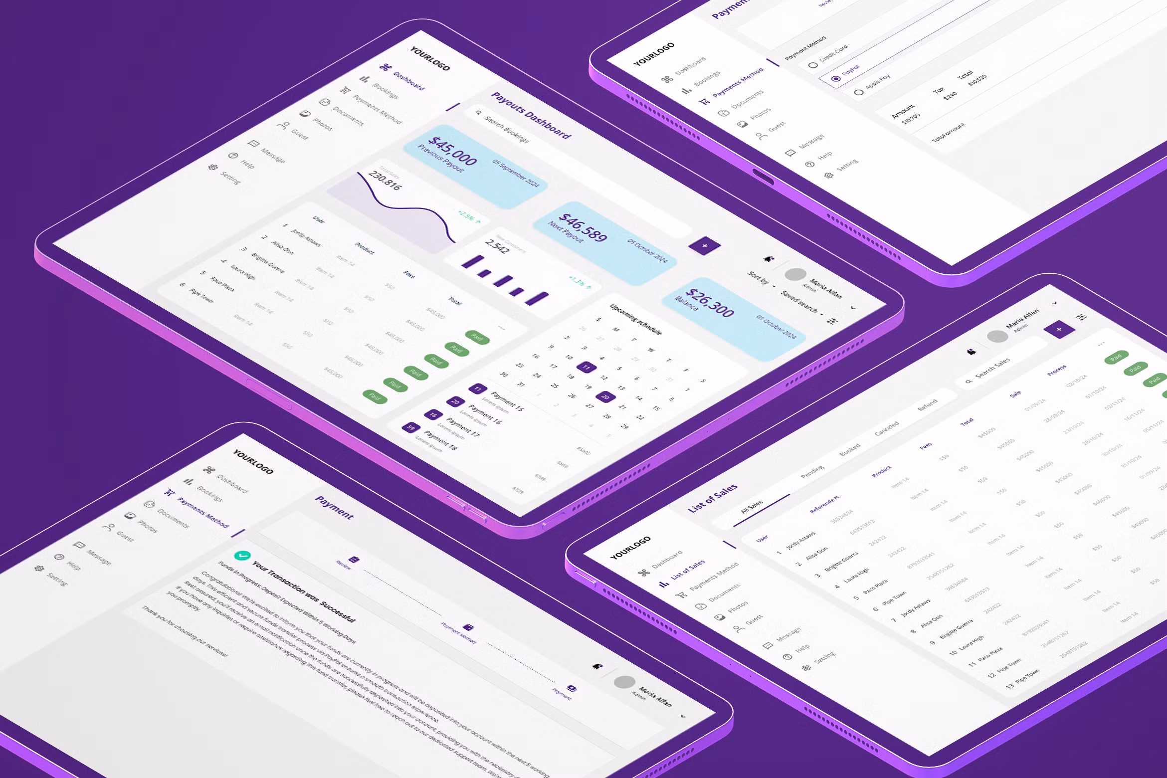Payout Dashboard Interface
